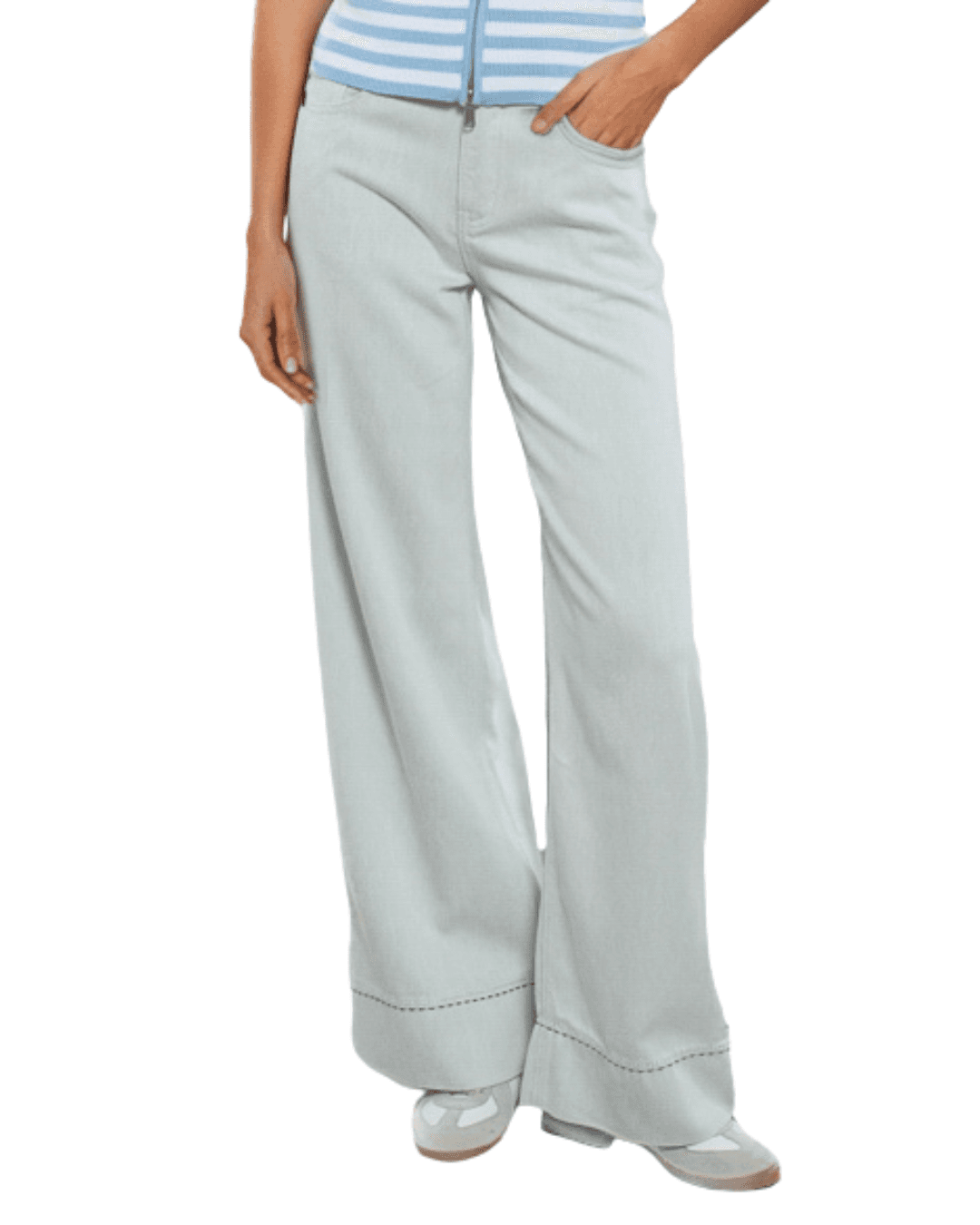 GOA GOA Goa Goa Jeans Donna Vera Palazzo Effetto Bleach White Denim 15208209/403 - 2