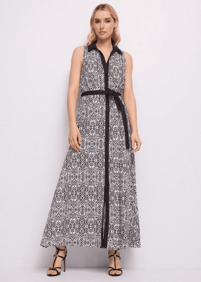 GAUDI abito chemisier donna bianco-nero - 5