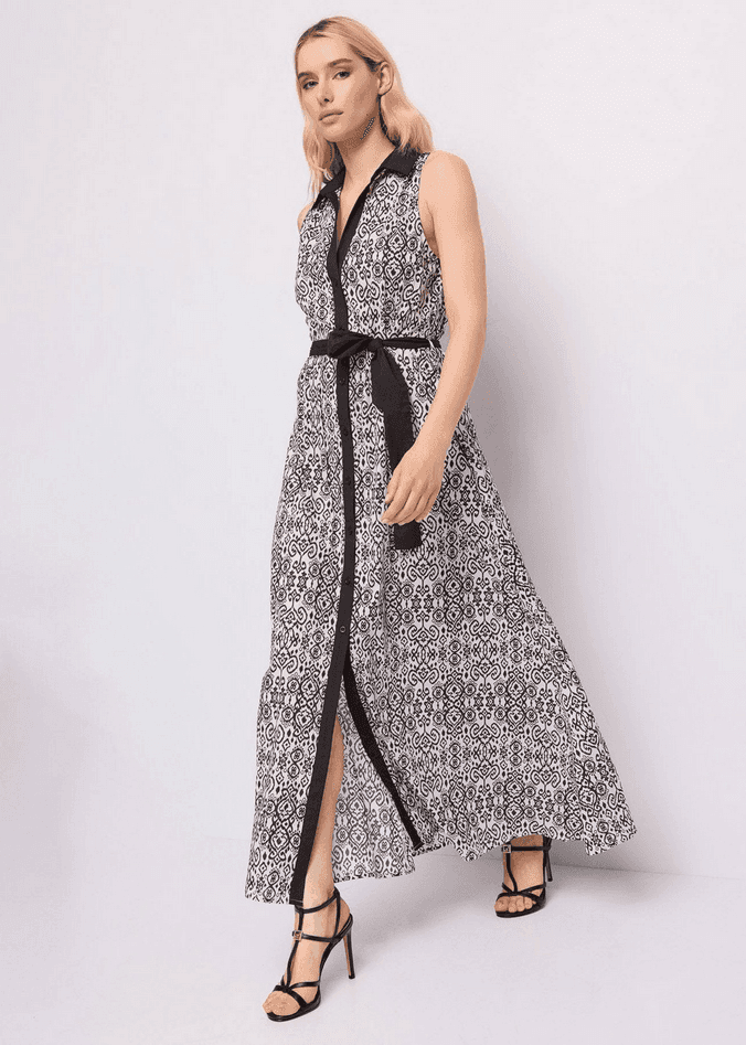GAUDI abito chemisier donna bianco-nero - 3