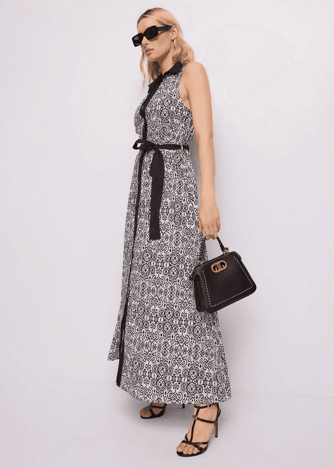 GAUDI abito chemisier donna bianco-nero - 4