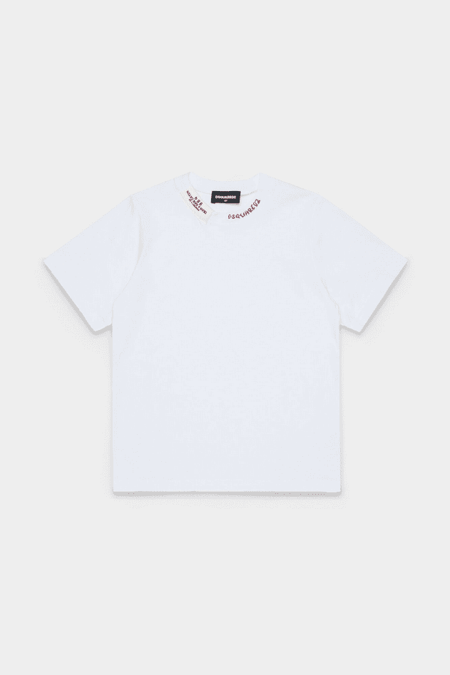 Dsquared t-shirt con ricamo bambino bianco