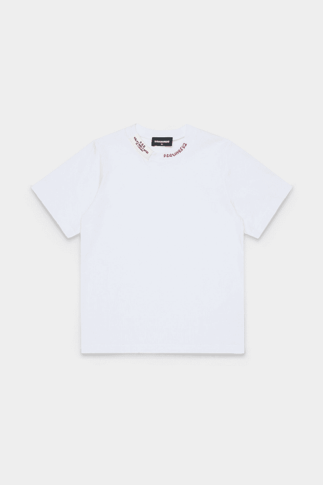 Dsquared t-shirt con ricamo bambino bianco - 5