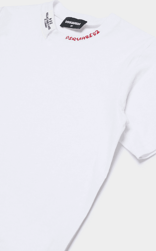 Dsquared t-shirt con ricamo bambino bianco - 2