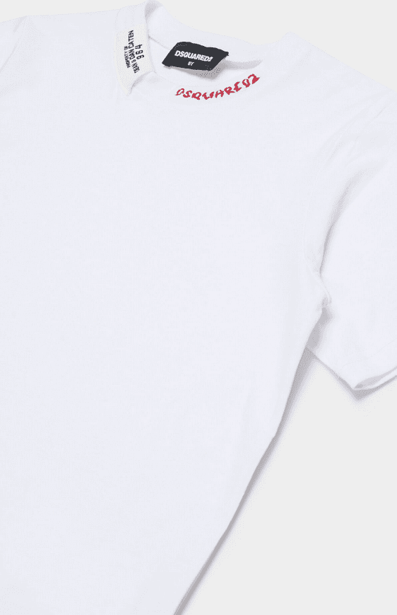 Dsquared t-shirt con ricamo bambino bianco - 2