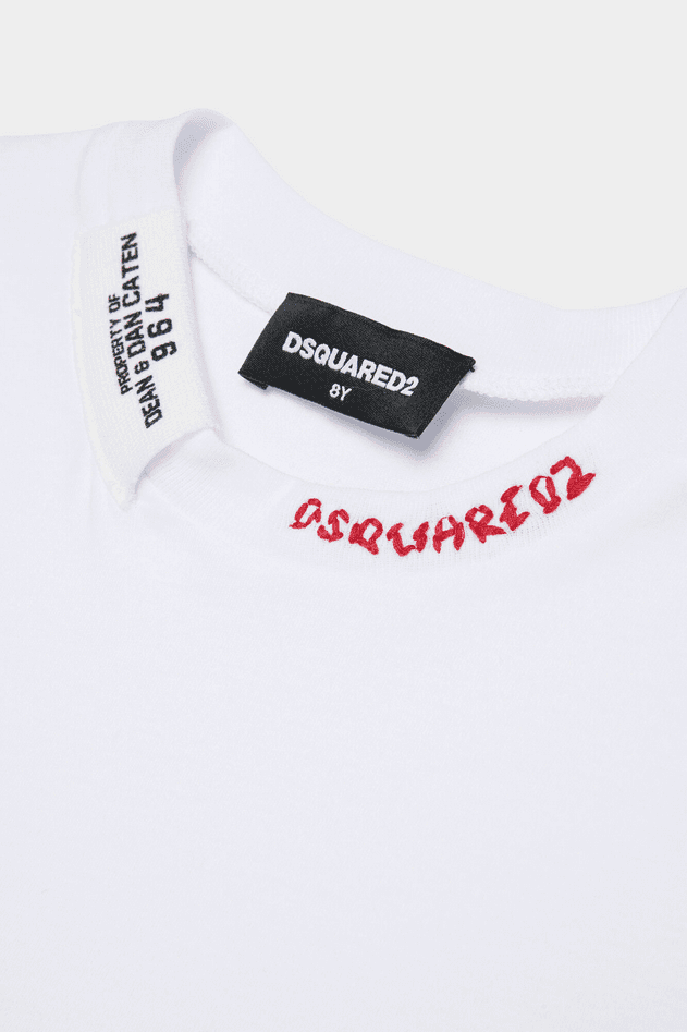 Dsquared t-shirt con ricamo bambino bianco - 3