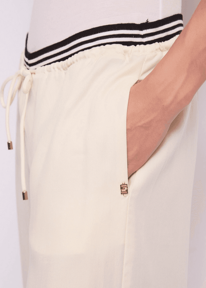 GAUDI pantalone con coulisse donna tofu - 2