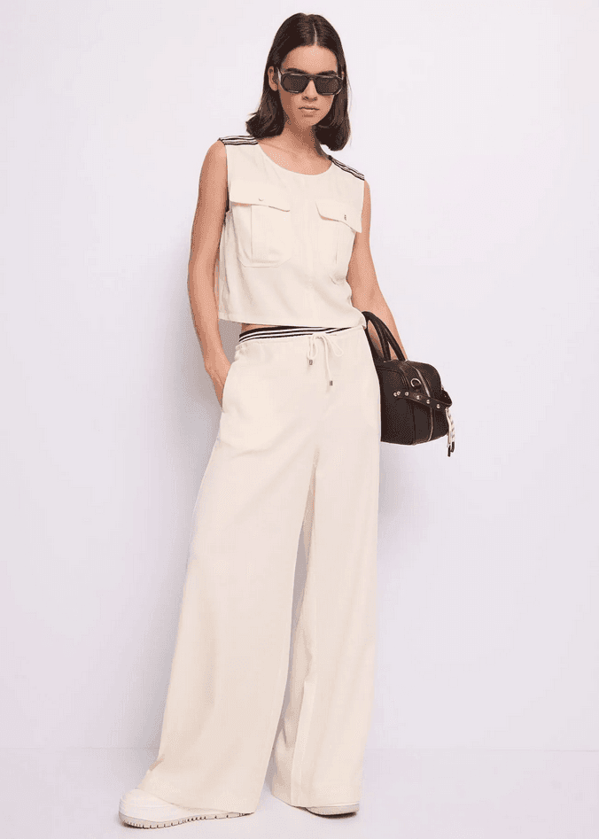 GAUDI pantalone con coulisse donna tofu - 4