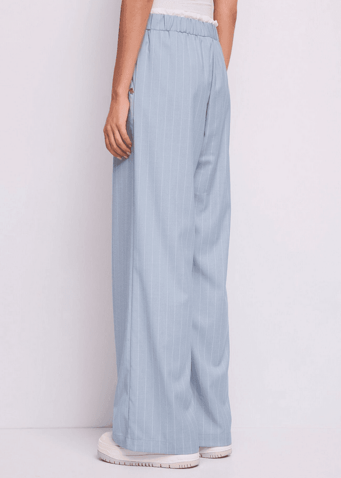 GAUDI pantalone gessato donna azzurro - 5