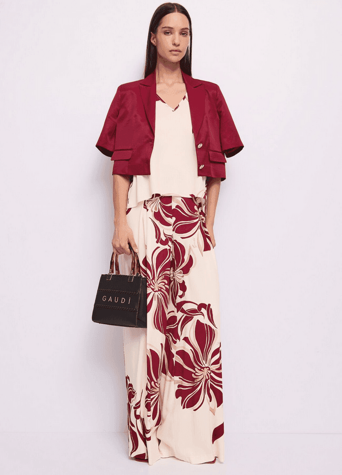 GAUDI pantalone con stampa donna buttercream - 6