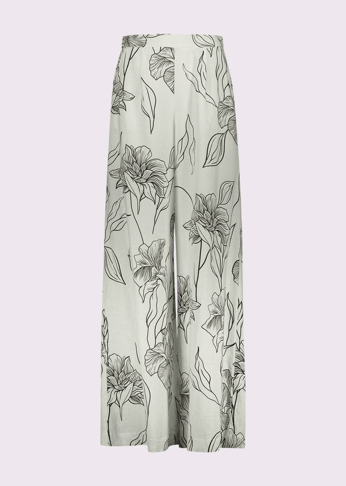 GAUDI pantalone con stampa floreale donna bianco-nero - 7
