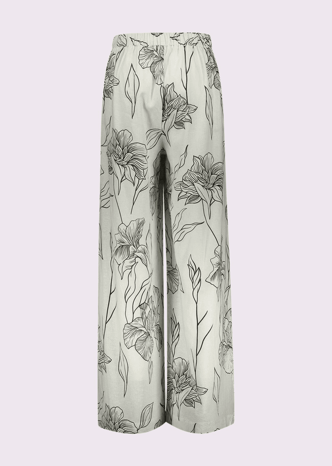 GAUDI pantalone con stampa floreale donna bianco-nero - 4