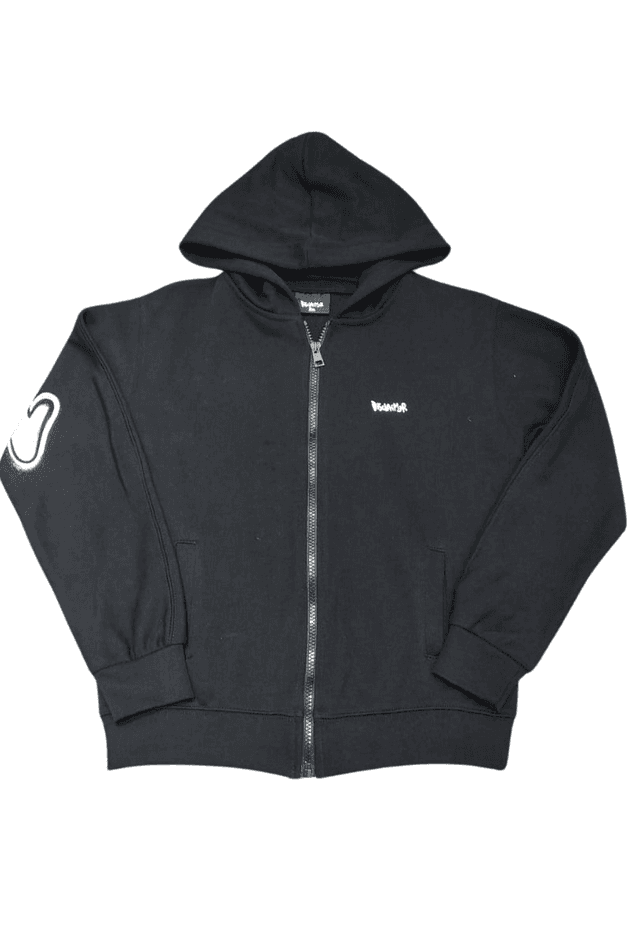 DISCLAIMER KIDS felpa con zip bambino nero-bianco - 3