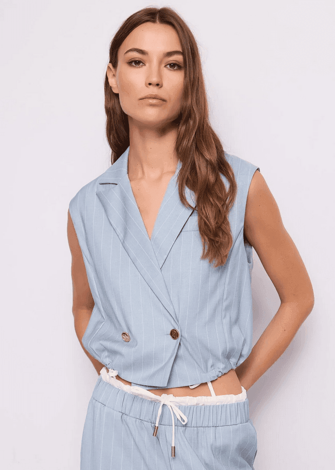 GAUDI gilet doppiopetto donna azzurro - 2