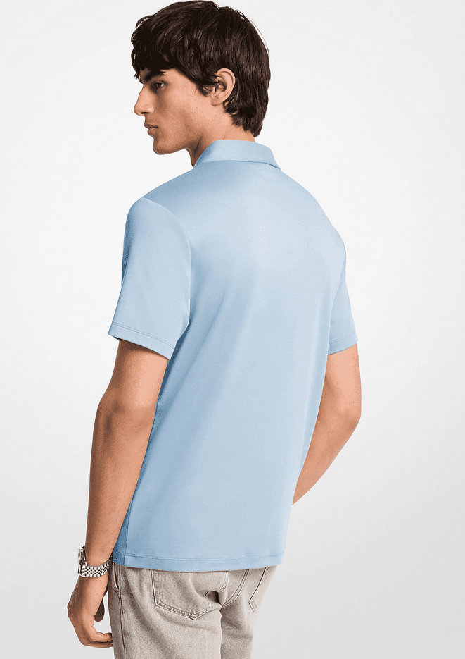 MICHAEL KORS polo con logo ricamato uomo chambray - 2