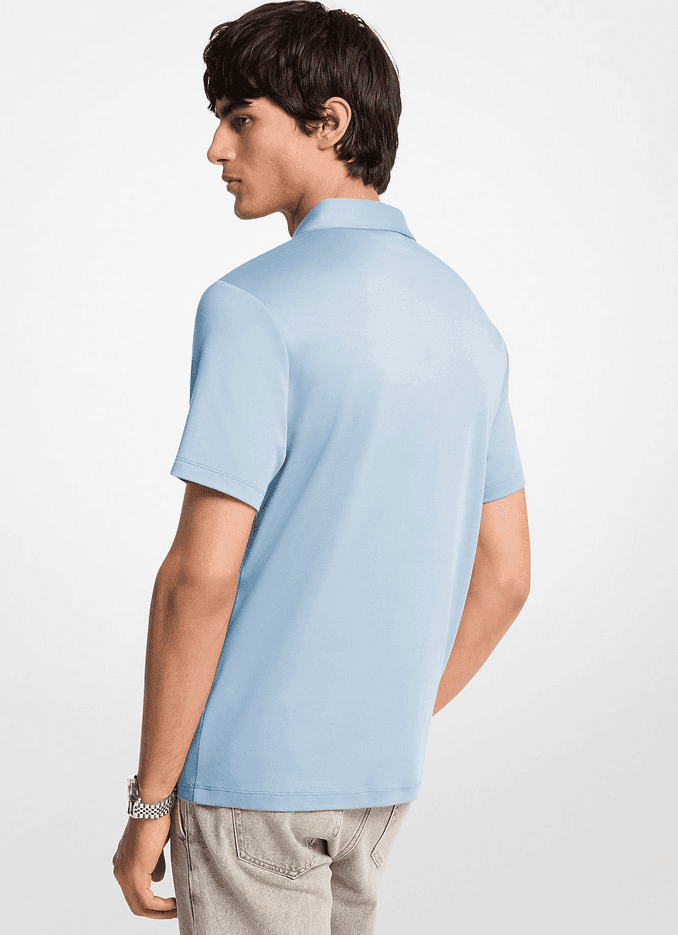 MICHAEL KORS polo con logo ricamato uomo chambray - 2
