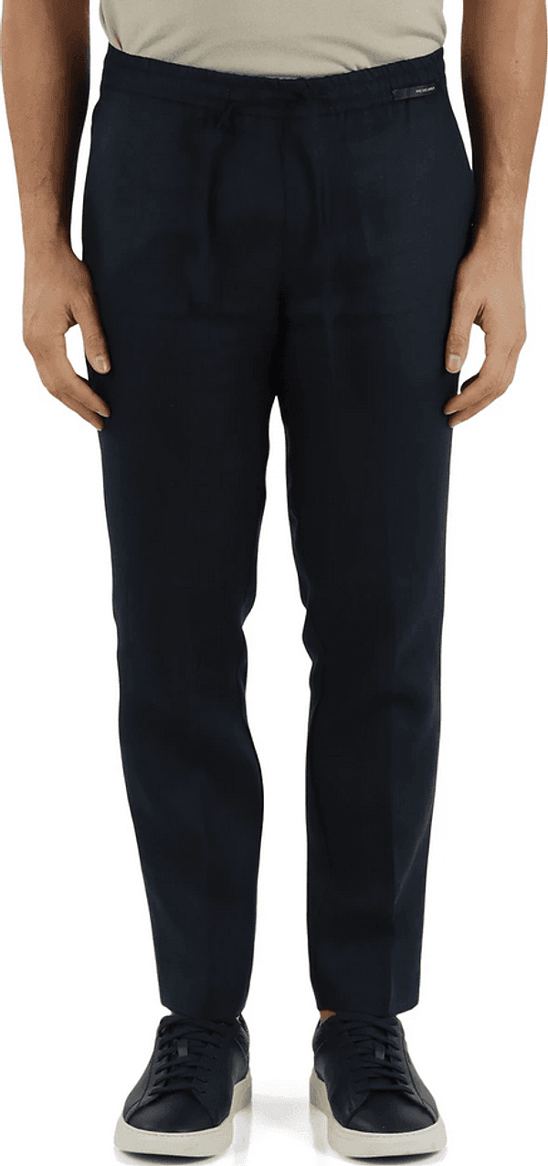 MICHAEL COAL pantalone in lino uomo blu