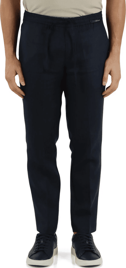 MICHAEL COAL pantalone in lino uomo blu