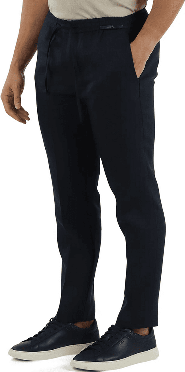 MICHAEL COAL pantalone in lino uomo blu - 2