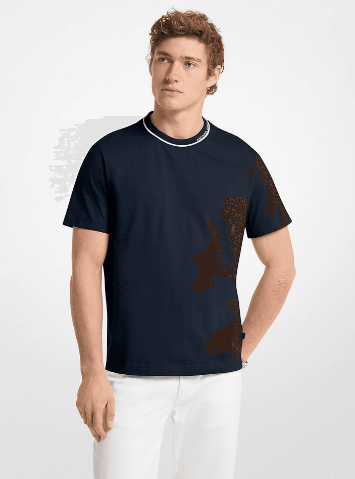 MICHAEL KORS t-shirt con logo sul bordo uomo blue notte - 3