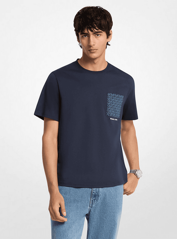 MICHAEL KORS t-shirt con taschino uomo blue notte - 3