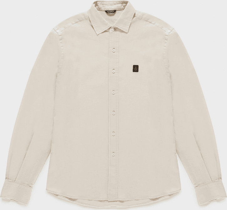 REFRIGIWEAR camicia misto lino uomo bone white