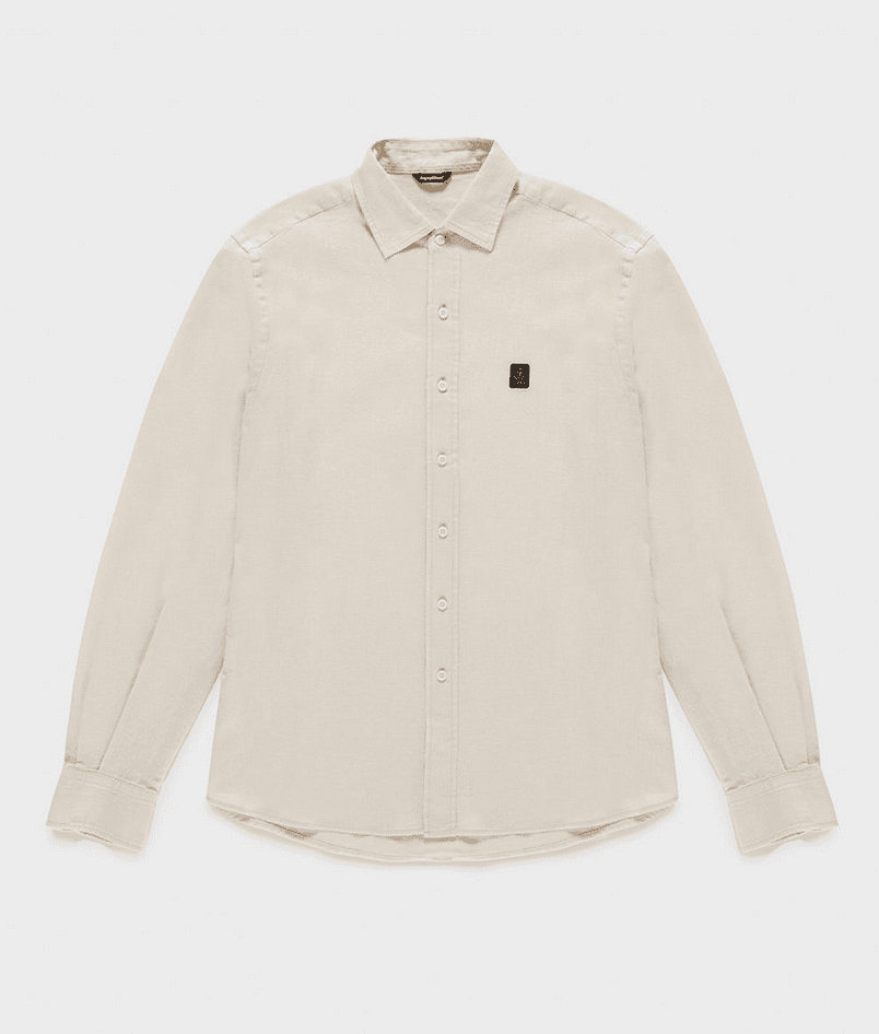 REFRIGIWEAR camicia misto lino uomo bone white - 7