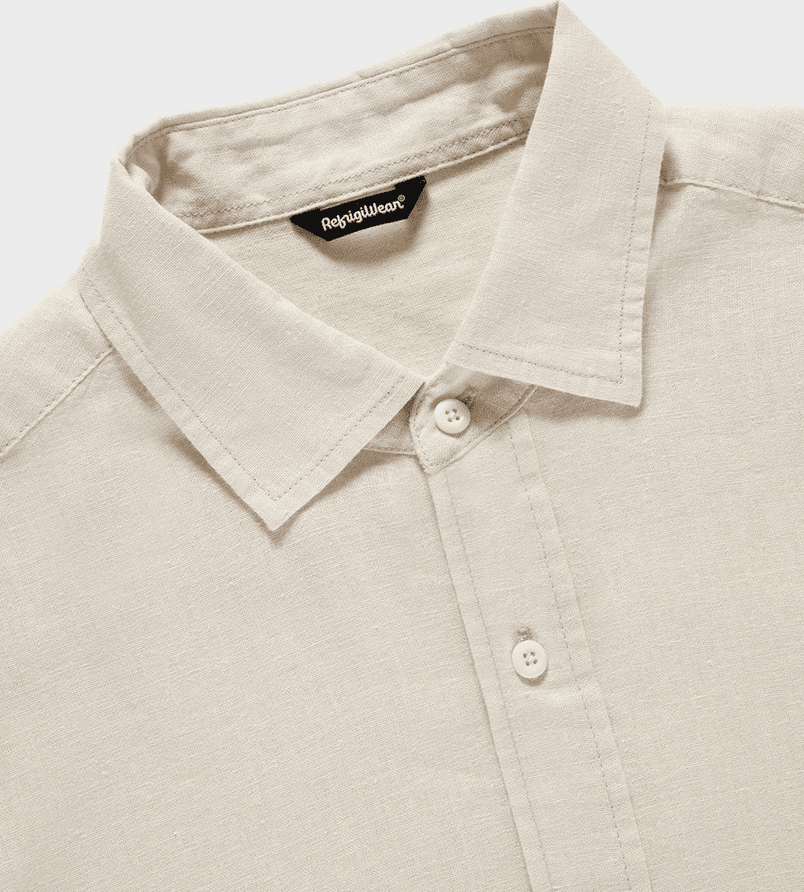 REFRIGIWEAR camicia misto lino uomo bone white - 2
