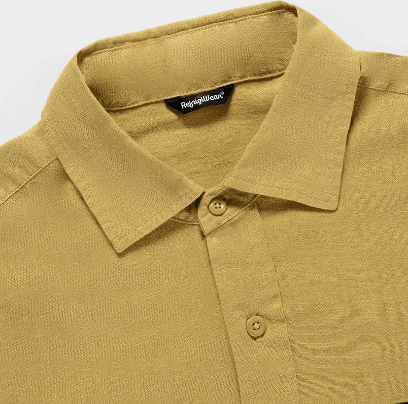 REFRIGIWEAR camicia misto lino uomo burnished gold - 2