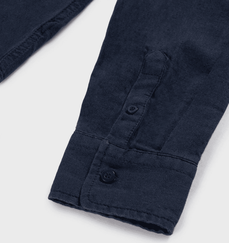 REFRIGIWEAR camicia misto lino uomo navy blazer - 5