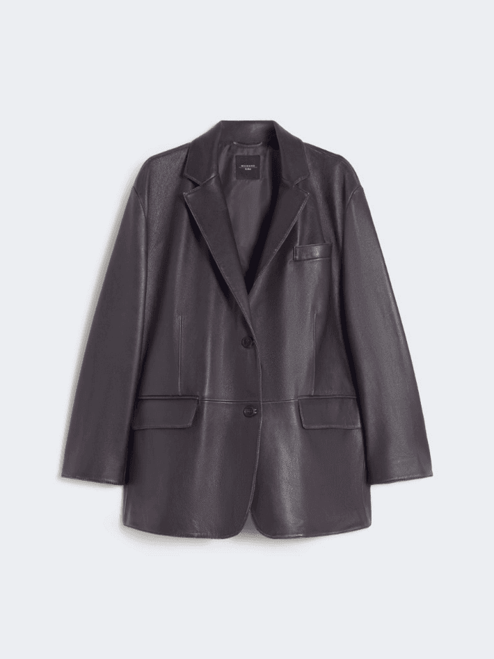 MAX MARA giacca in pelle donna marrone - 5