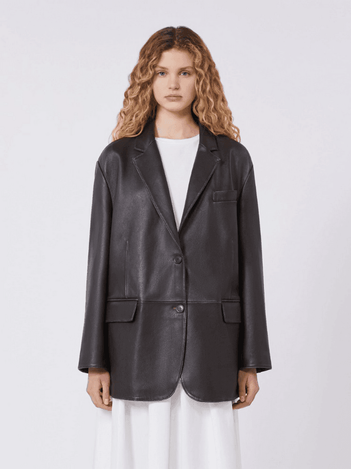 MAX MARA giacca in pelle donna marrone - 2