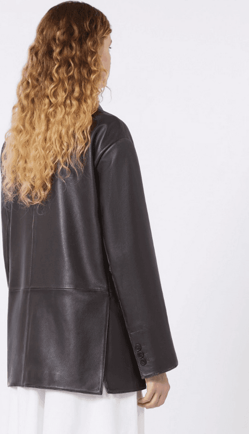 MAX MARA giacca in pelle donna marrone - 3