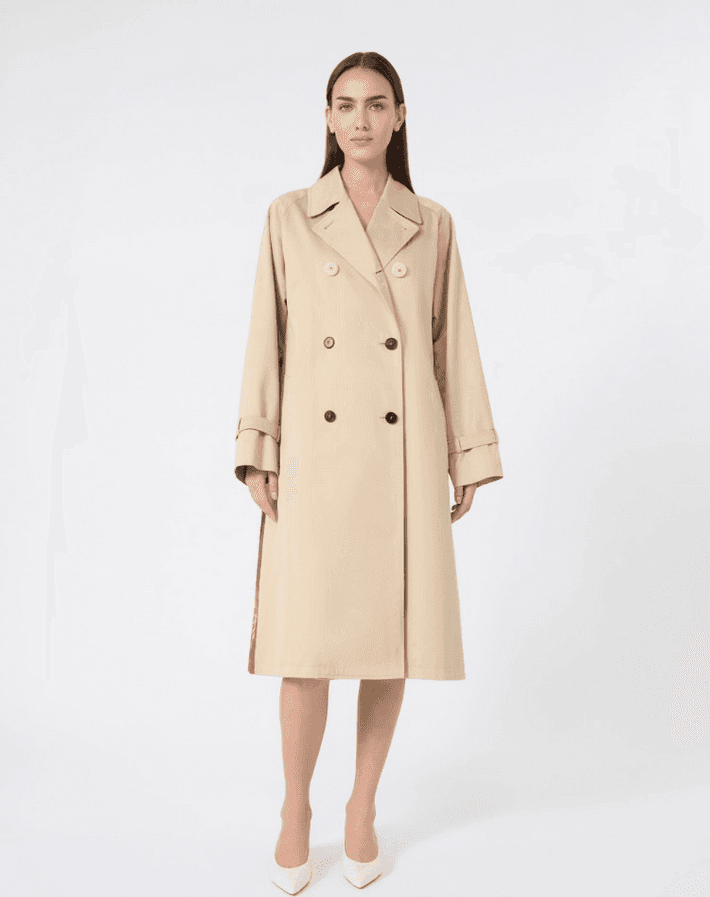 MAX MARA trench in gabardina con stampa donna prugna - 2