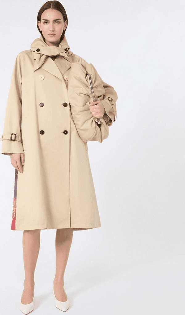 MAX MARA trench in gabardina con stampa donna prugna - 4