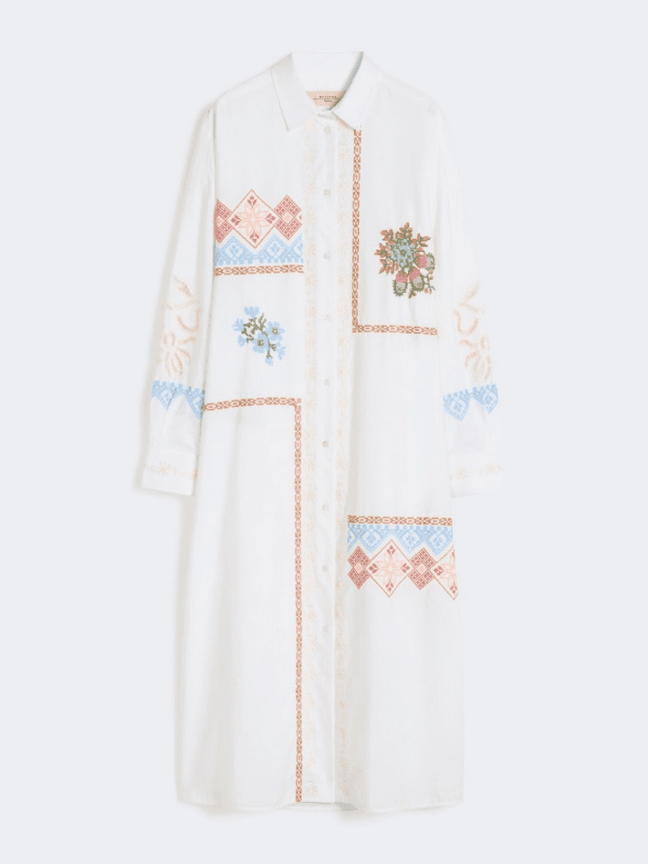 MAX MARA abito con ricami donna bianco