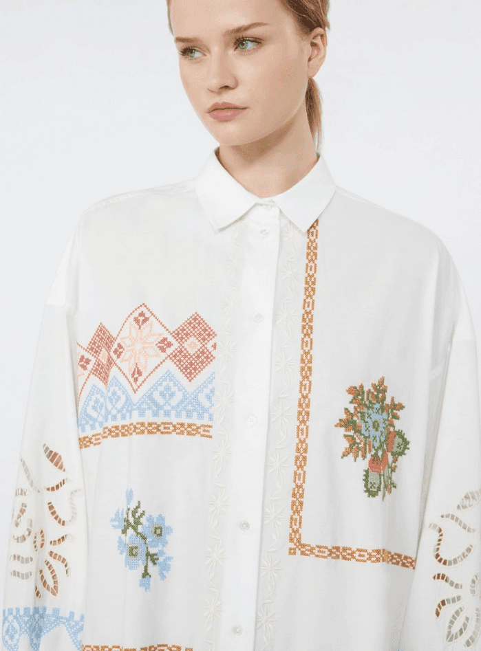 MAX MARA abito con ricami donna bianco - 3