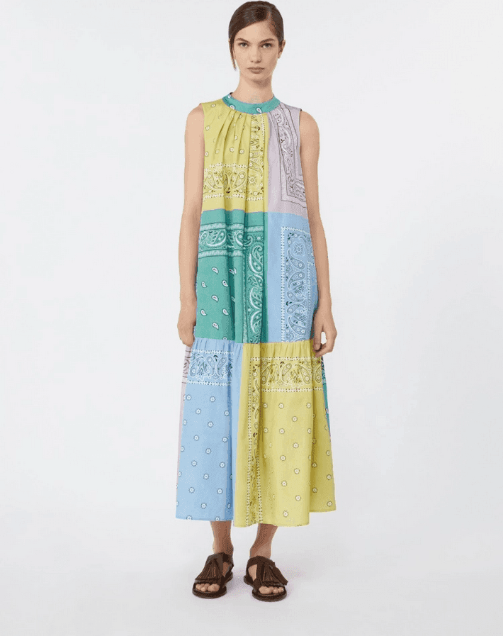 MAX MARA abito in cotone stampato donna multicolor - 2