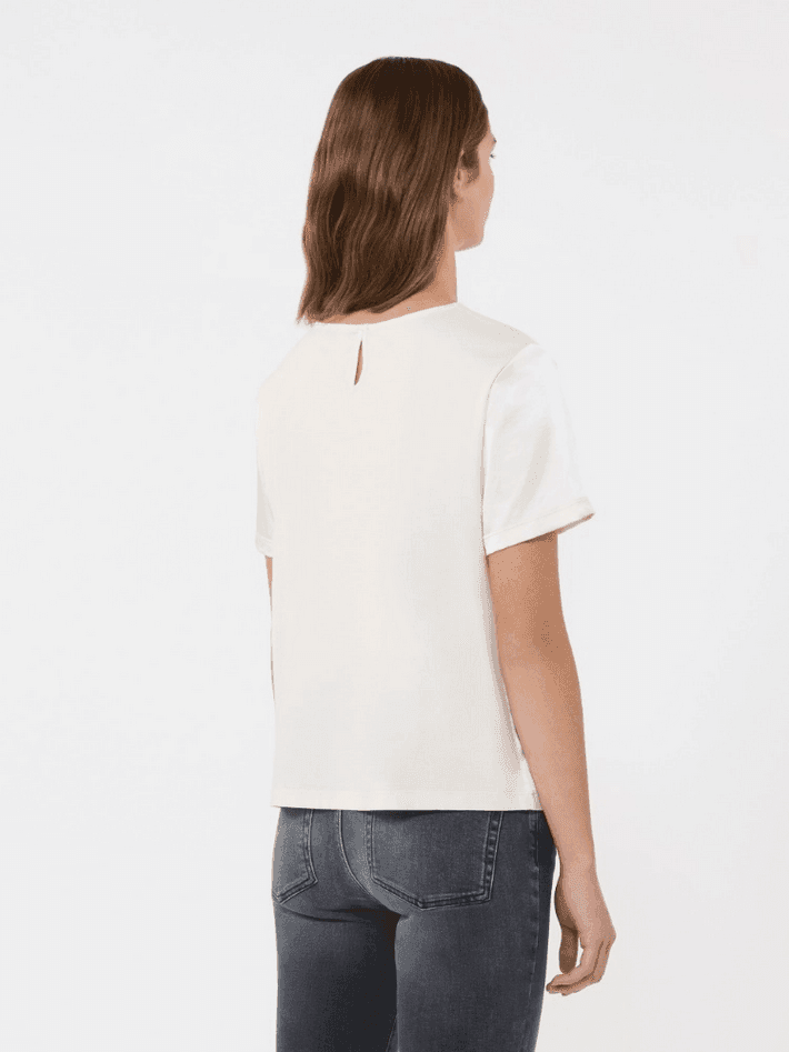 MAX MARA t-shirt in raso donna ecru - 3