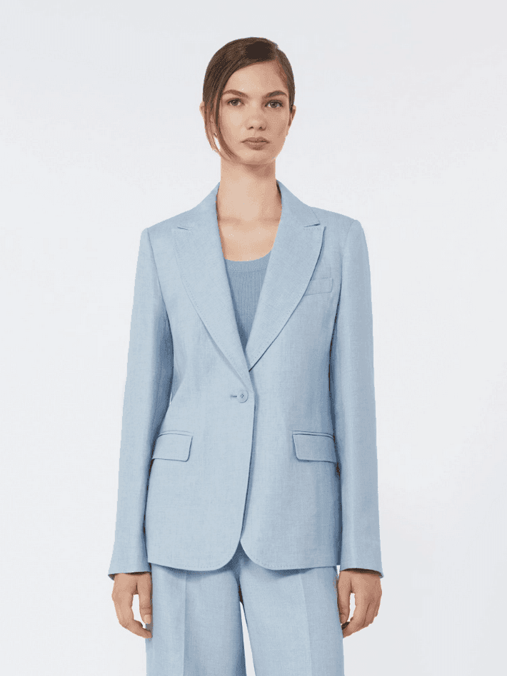 MAX MARA giacca in lino donna azzurro - 2
