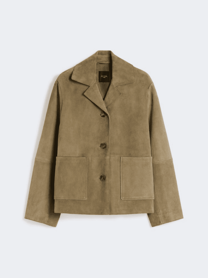 MAX MARA giacca in suede donna fango - 6