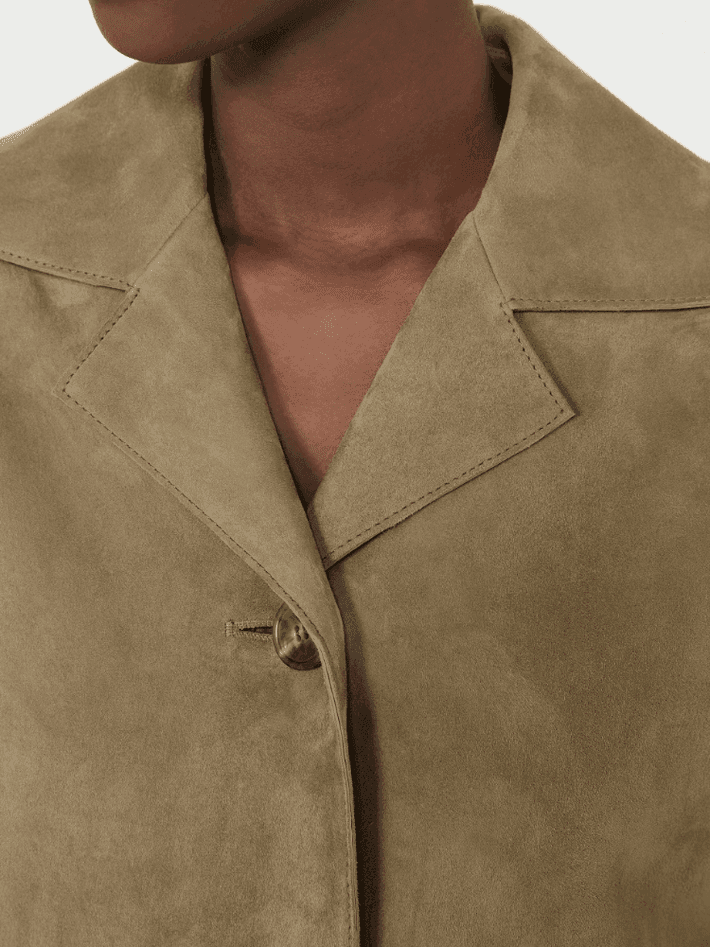 MAX MARA giacca in suede donna fango - 3