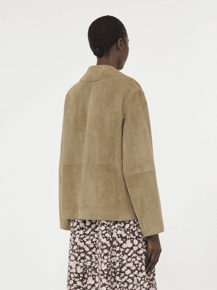 MAX MARA giacca in suede donna fango - 4