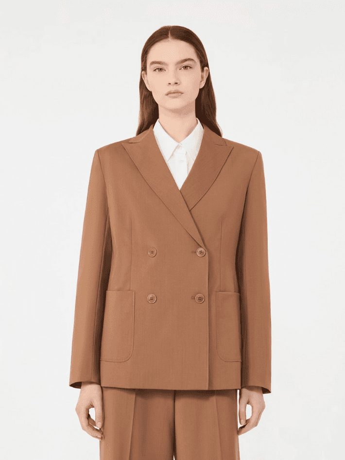 MAX MARA giacca doppiopetto donna cuoio - 2