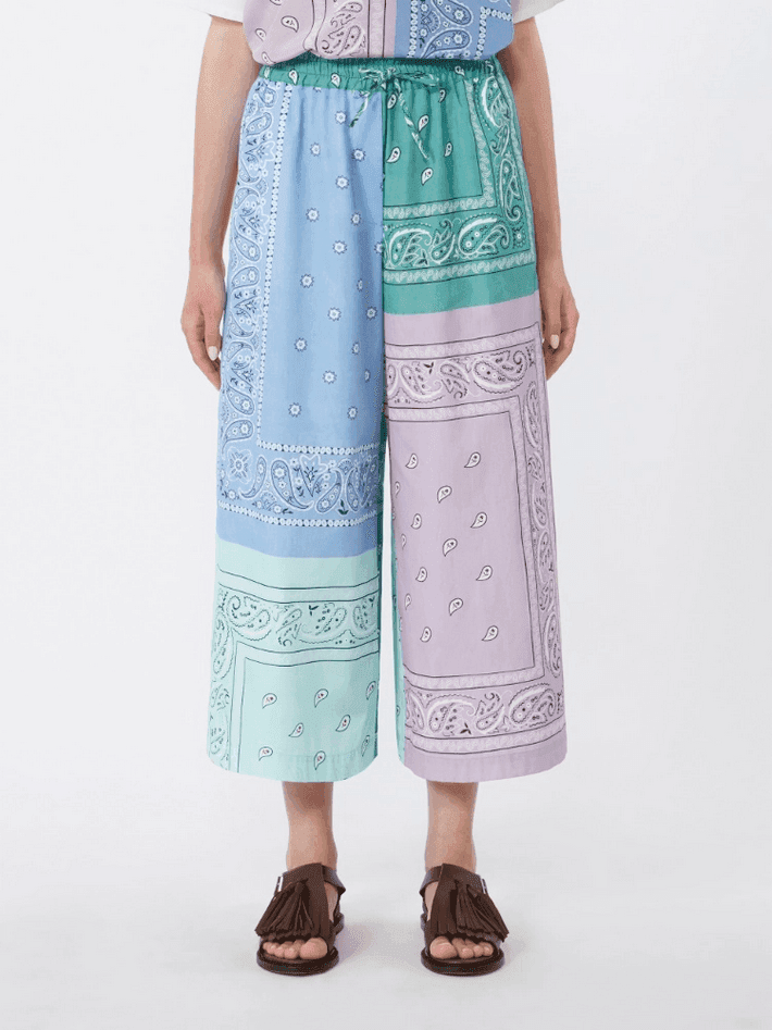 MAX MARA pantalone in cotone stampato donna multicolor - 2