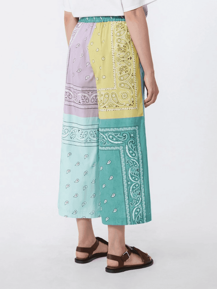 MAX MARA pantalone in cotone stampato donna multicolor - 3