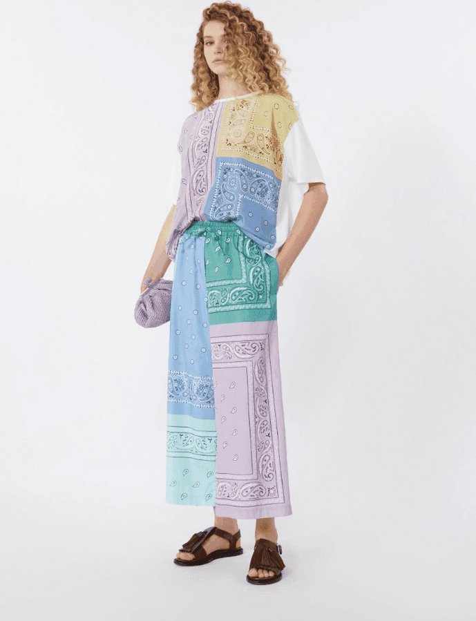 MAX MARA pantalone in cotone stampato donna multicolor - 4