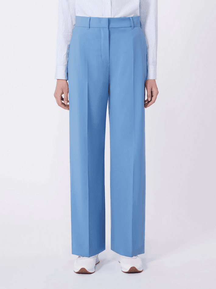 MAX MARA pantalone palazzo donna azzurro - 2