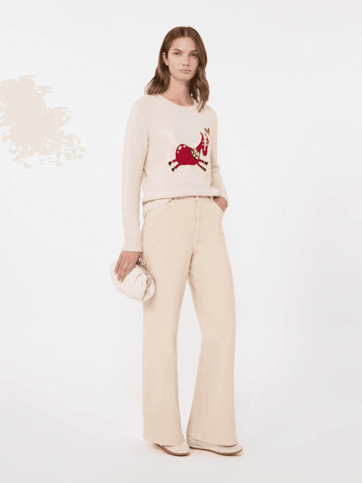 MAX MARA pantalone wide leg donna sabbia - 4