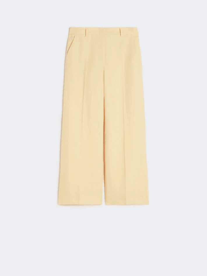 MAX MARA pantalone in lino donna giallo - 5
