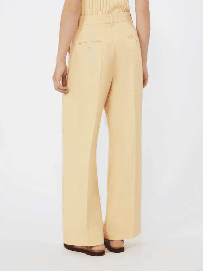 MAX MARA pantalone in lino donna giallo - 3